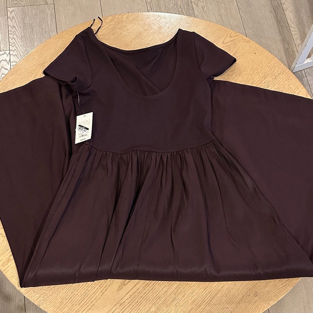 A new day  dark burgundy A line midi knit dress NWT